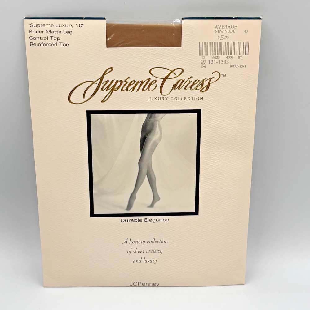 Supreme Caress Sheer Support Pantyhose Nude Average Control Top Reinforced Toe